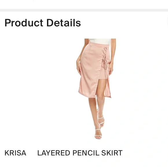 krisa Layered Lace Up Pencil Skirt in Cranberry REVOLVE NEW With Tags Size XS - Picture 4 of 10